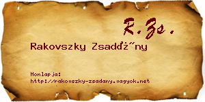 Rakovszky Zsadány névjegykártya